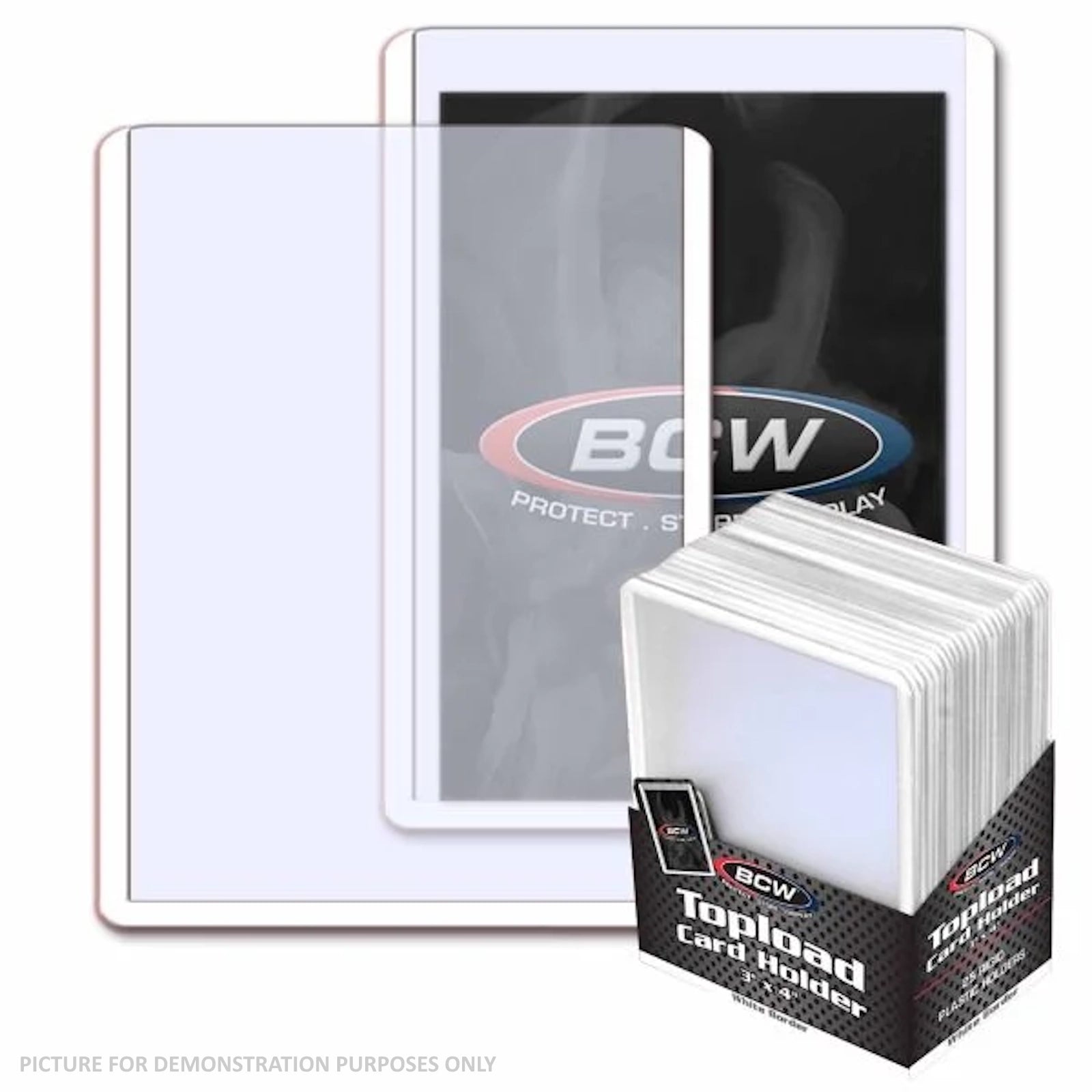 BCW WHITE Border Toploaders 3" X 4" - PACK OF 25